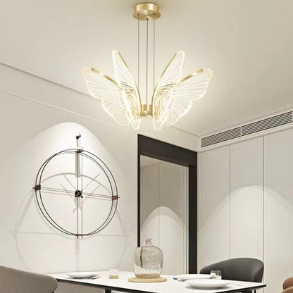 Lampadari a LED in acrilico a forma di farfalla per sala da pranzo 