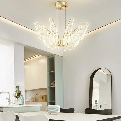 Lampadari a LED in acrilico a forma di farfalla per sala da pranzo 
