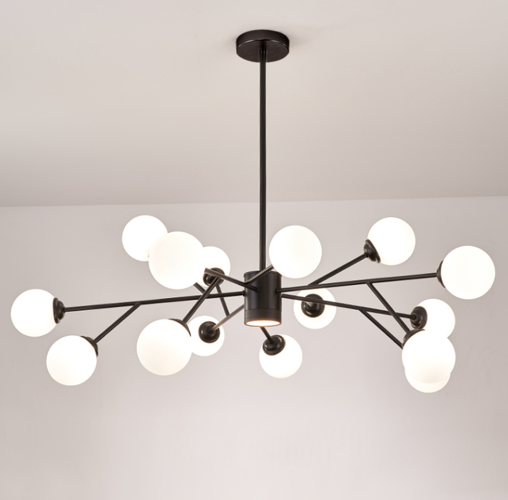 Modern Globe Glass Chandelier Ceiling Light Fixtures With 18/12 Lights