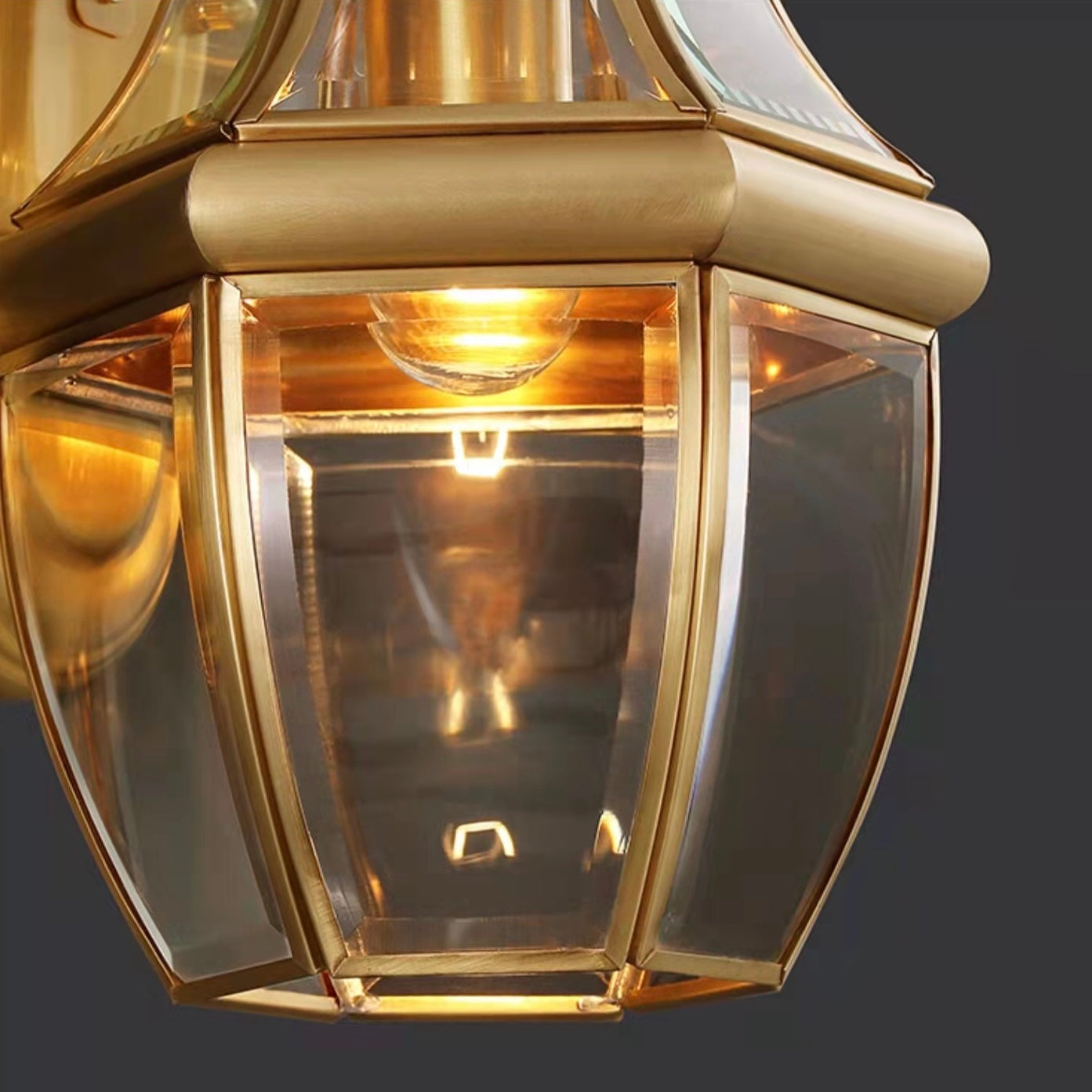 Lampade da parete per esterni classiche, luci da parete per balconi in rame puro impermeabile, luci da corridoio/corridoio, lampade da comodino/scale in vetro 