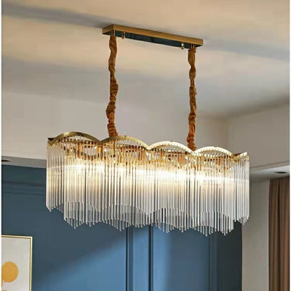Elegante lampadario di cristallo lineare economico per soggiorno/sala da pranzo