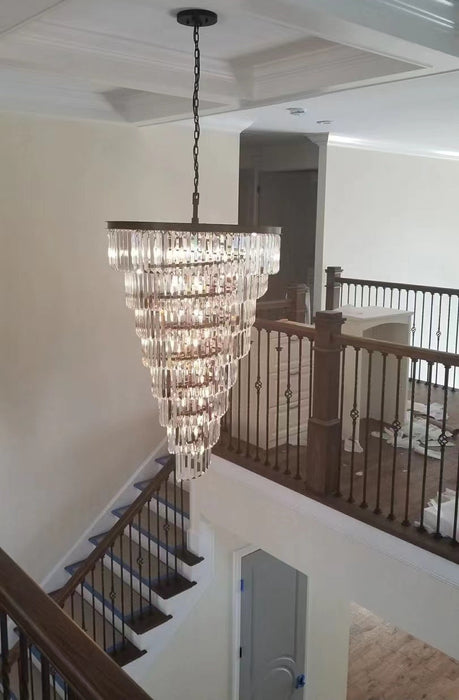 Extra Large Spiral Crystal Chandelier Multi Tiered Round Ceiling Light Restoration Hardware Helix  Elk Home Palatial