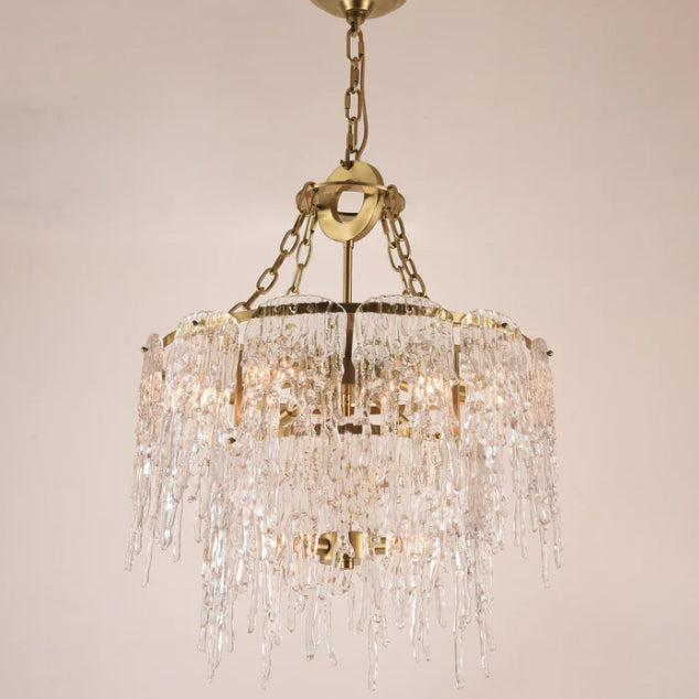 Multi-Tier Modern Oversized Melting Drop Crystal Chandelier for Living Room/Foyer/Entrys