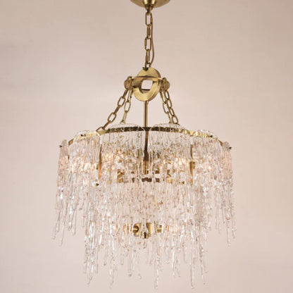 Multi-Tier Modern Oversized Melting Drop Crystal Chandelier for Living Room/Foyer/Entrys