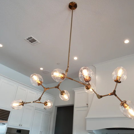 Extra Large Industrial Trendy Branch Multiple Glass Pendant Light for Living/Dining Room