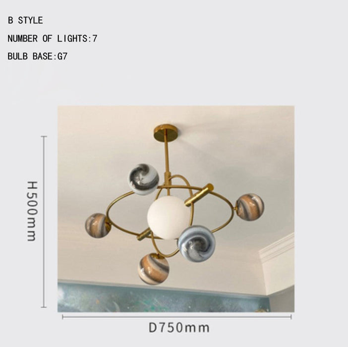 Space Star Chandelier Ceiling Fixtures Light For Boy Kids Room