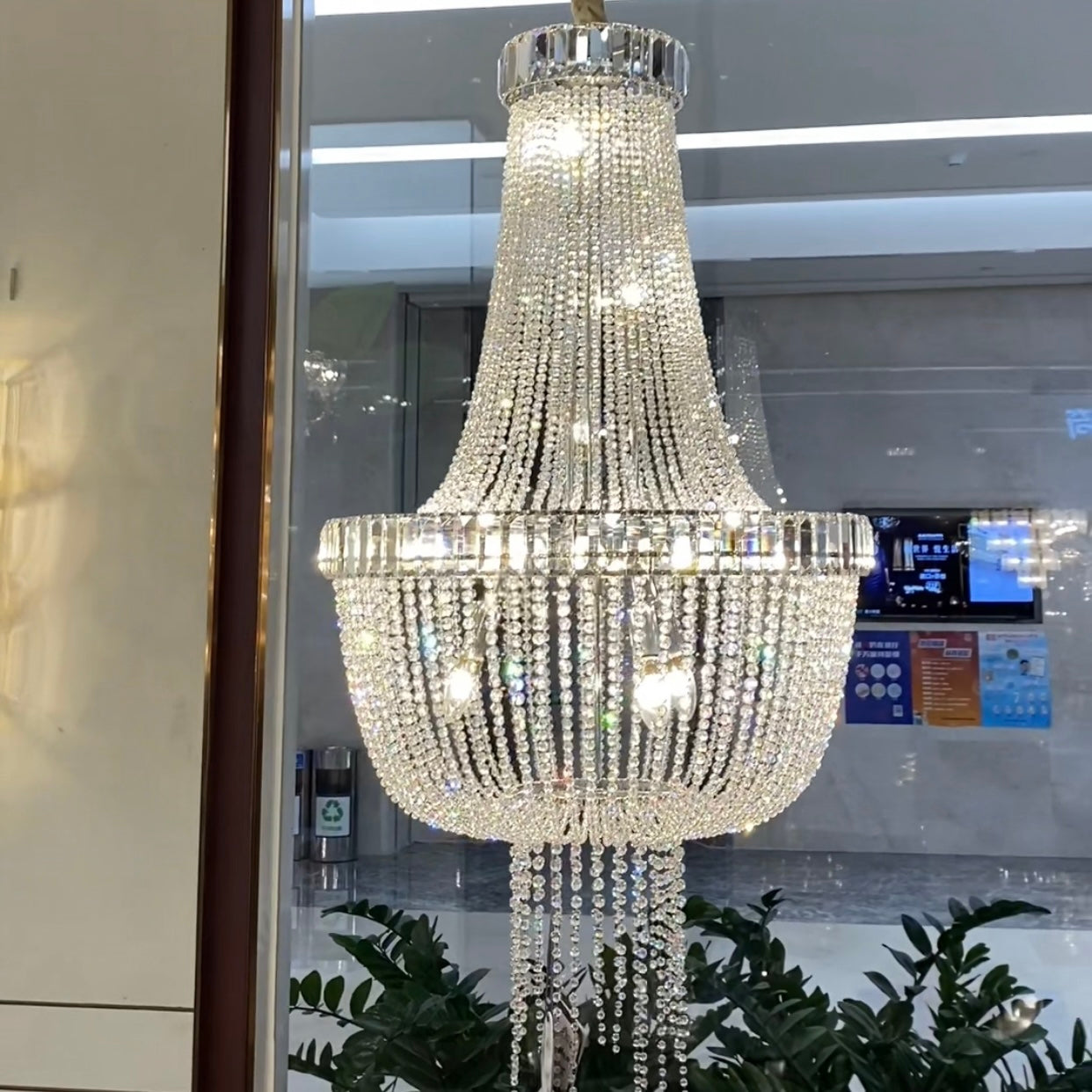 Luxury Modern Empire Crystal Chandelier For Foyer Entryway/ Living Roo ...