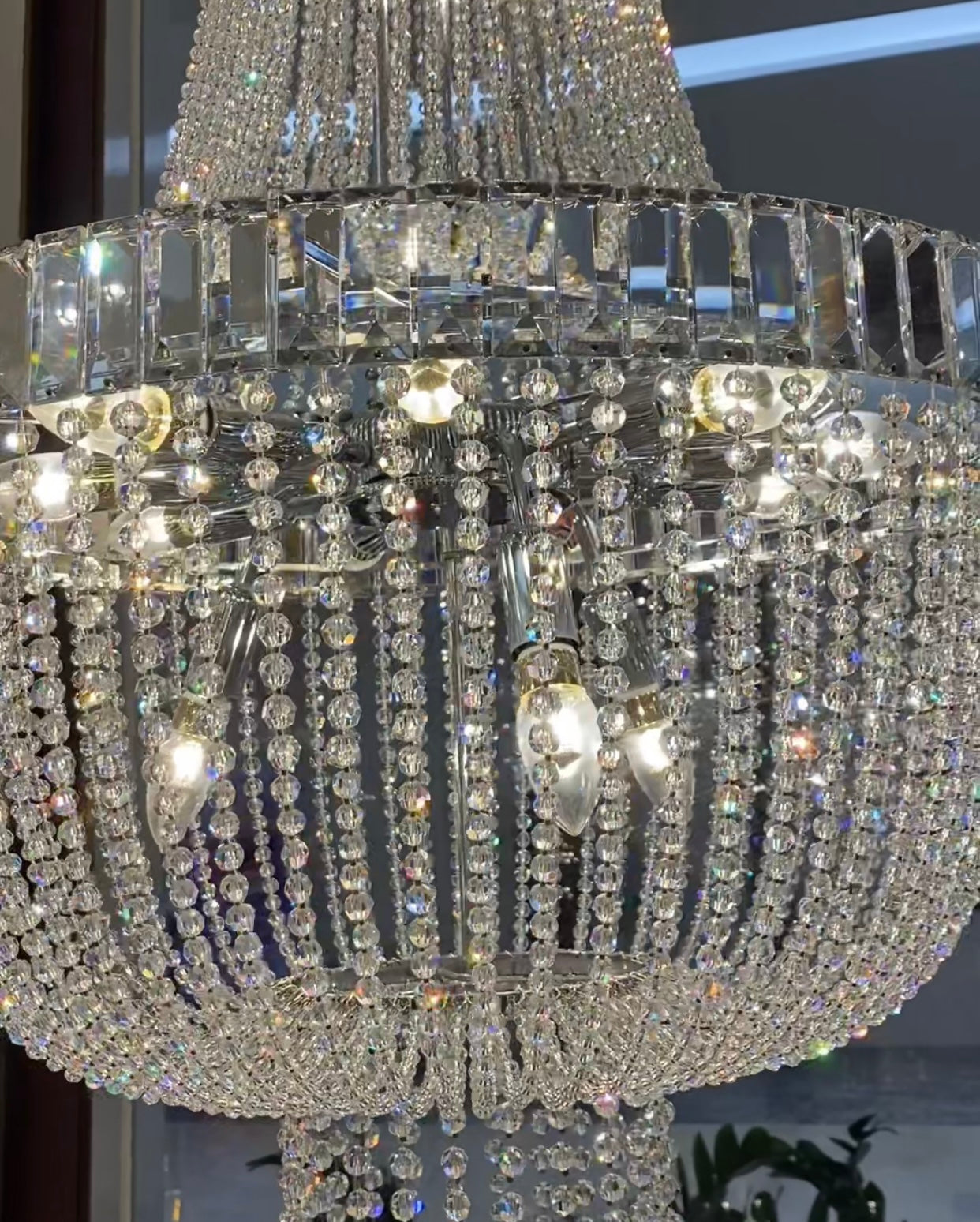 Luxury Modern Empire Crystal Chandelier For Foyer Entryway/ Living Room