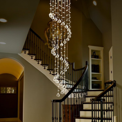 Extra Large Customization Modern Shiny Beautiful Spiral Raindrop Crystal Chandelier For Entryway Staircase Wedding 2 Story Foyer Living room corner Library Breakfast Nook