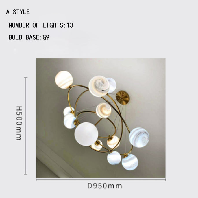 Space Star Chandelier Ceiling Fixtures Light For Boy Kids Room