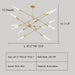 12Heads: L47.2"*W33.9"*H11.8" AMY'S BRANCHING GLASS TUBULAR CHANDELIER,Dawn Horizontal Chandelier,chandelier,chandeliers,glass,brass,pendant,dining rooms,living room,closet,dining table,dining bar,art,line,minimalist,gold,luxury