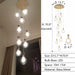 9Lights: D15.7"*H70.9" chandelier,chandeliers,ceiling,glass,metal,glass shade,ball,gold,sphere,round,ceiling,adjustable,extra long,long,living room,dining room,stairs,loft,entrys,hallway,duplex hall