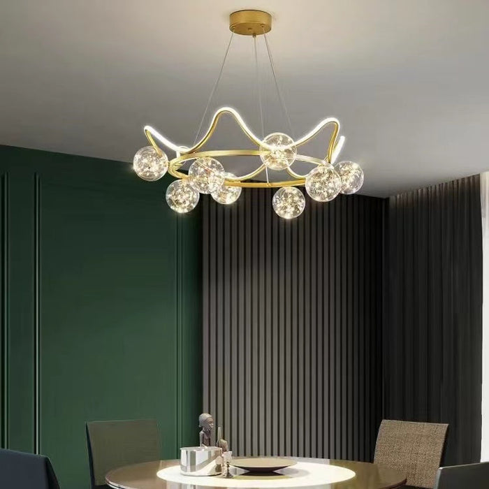 Transparent Glass Ball Chandelier Lighting Modern Hanging Lamp