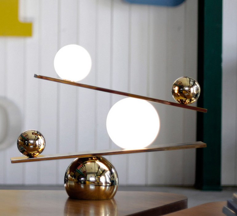 Nordic Style 2 Ball Glass Lamps Creative LED Table Lighting for Living Room