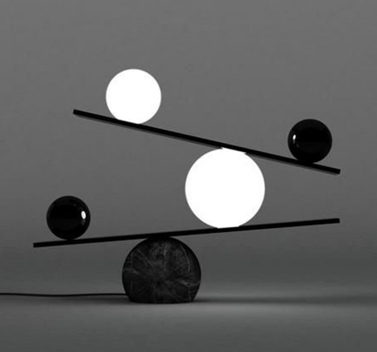 Nordic Style 2 Ball Glass Lamps Creative LED Table Lighting for Living Room