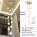 12Lights: D19.7"*H86.6" chandelier,chandeliers,ceiling,glass,metal,glass shade,ball,gold,sphere,round,ceiling,adjustable,extra long,long,living room,dining room,stairs,loft,entrys,hallway,duplex hall