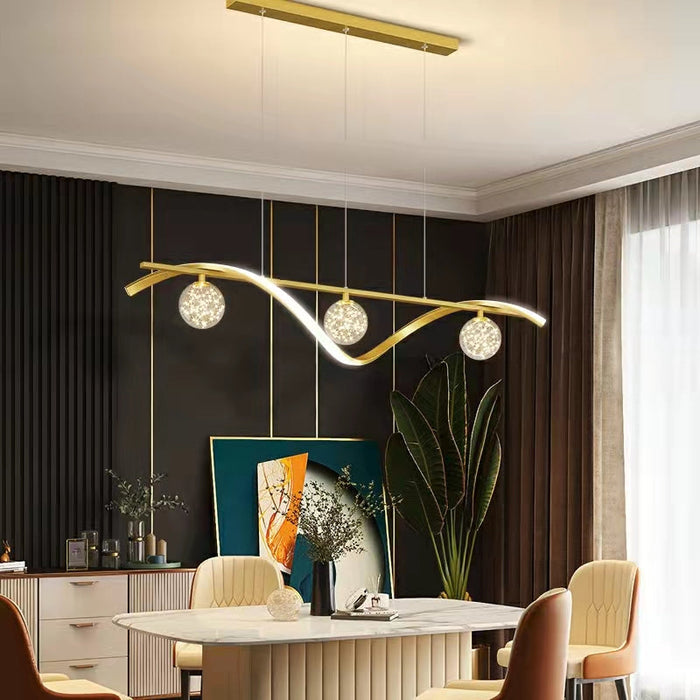 Modern Dining Room Chandelier Concise Style Glass Ball Starlight Ceiling Lamp Luxury Bar Counter Light