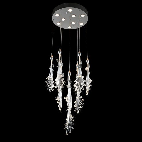 Oversized Flush Mount Clear Glass Water Splash Shape Pendant Chandelier for Bedside/Foyer/Living Room