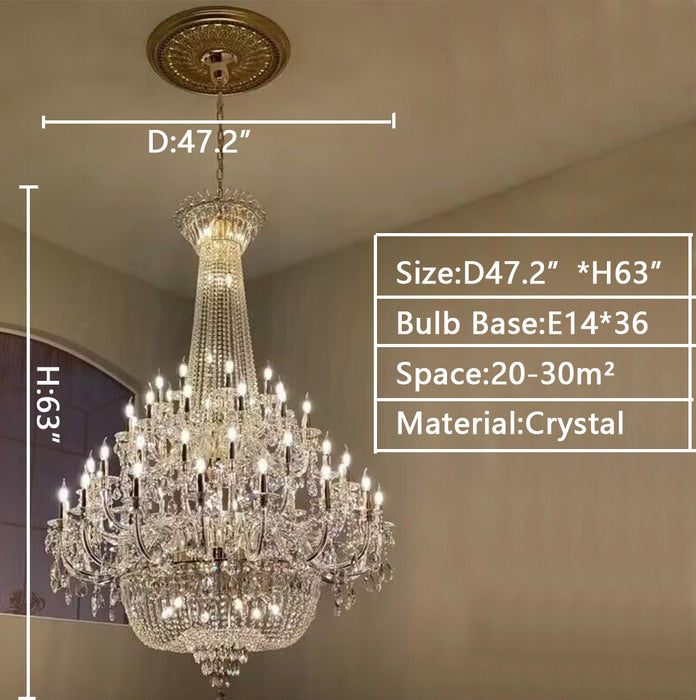 D47.2"*H63.0" chandelier,chandeliers,pendant,crystal,metal,clear crystal,candle,branch,round,raindrop,teardrop,extra large,oversized,large,huge,big,round,living room,luxury,dining room,modern,foyer,stairs,hallway,entrys,hotel lobby,duplex hall,loft,gold