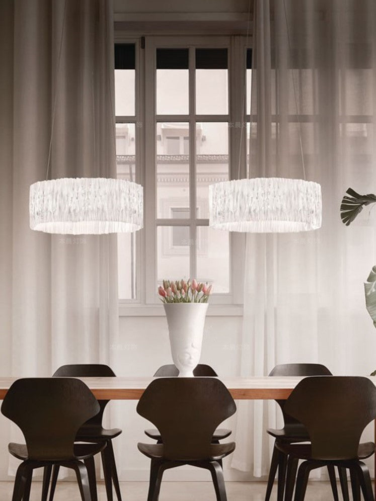 Modern Minimalism Pleated Acrylic Ring Round Ceiling Light for Living/ Ding Room/ Bar