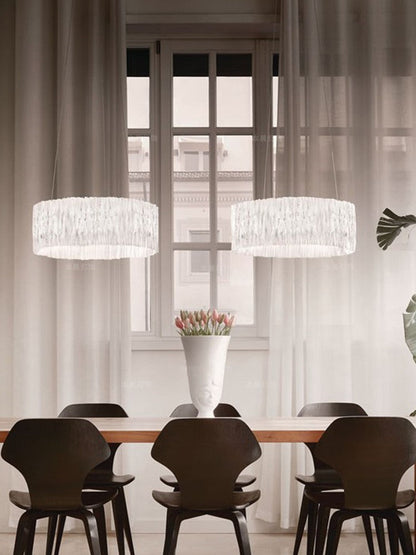 Modern Minimalism Pleated Acrylic Ring Round Ceiling Light for Living/ Ding Room/ Bar