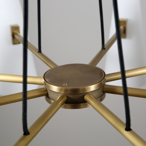 Oversized Modern Minimalist Round Cone Glass Shade Chandelier for Living Room/Dining Room