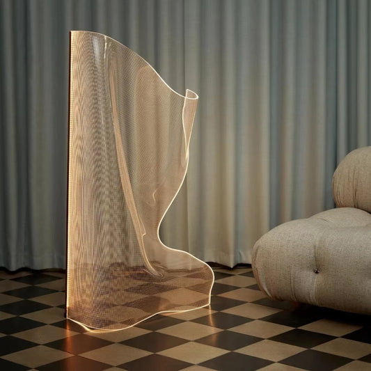 Moden Art Paper Floor Lamp Abstract Acrylic Modern Floor Light for Living Room