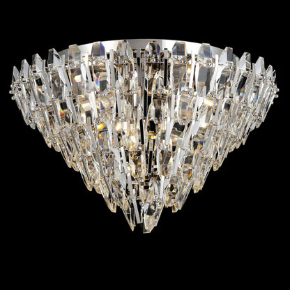 Modern Light Luxury Round Multi-tier Crystal Pendant Chandelier for Living/Dining Room