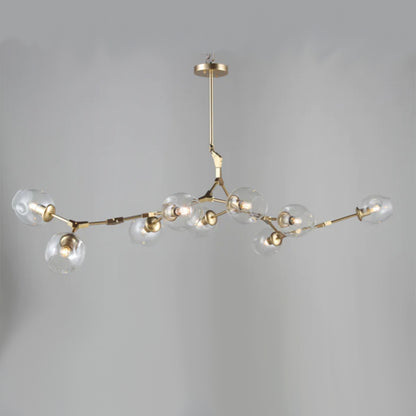 Extra Large Industrial Trendy Branch Multiple Glass Pendant Light for Living/Dining Room