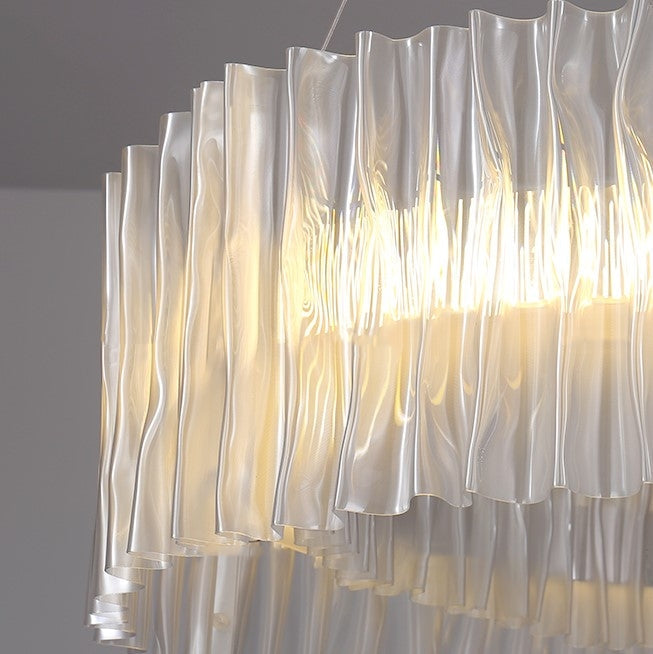 Modern Minimalism Pleated Acrylic Ring Round Ceiling Light for Living/ Ding Room/ Bar