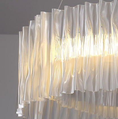 Modern Minimalism Pleated Acrylic Ring Round Ceiling Light for Living/ Ding Room/ Bar
