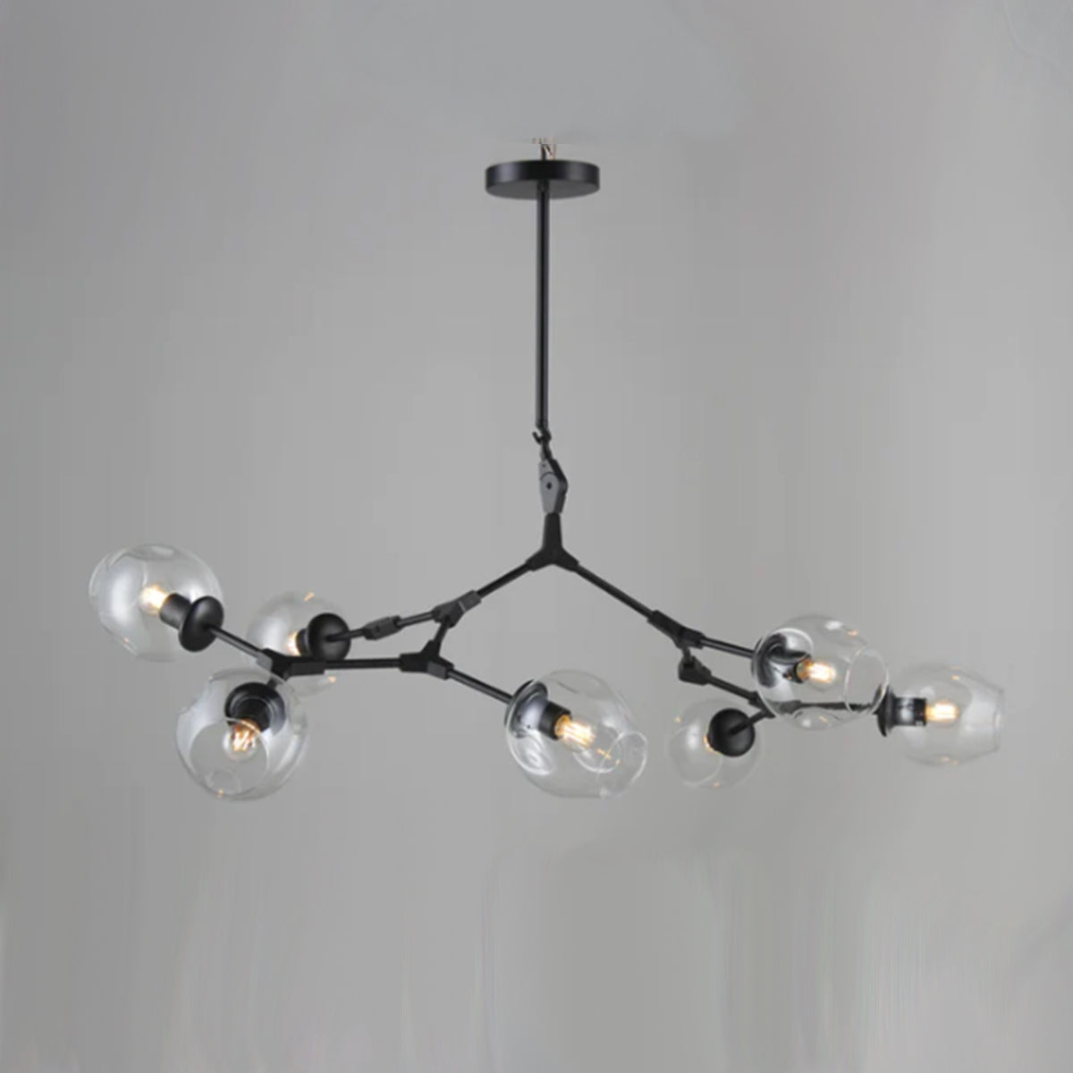 Extra Large Industrial Trendy Branch Multiple Glass Pendant Light for Living/Dining Room