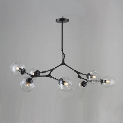 Extra Large Industrial Trendy Branch Multiple Glass Pendant Light for Living/Dining Room