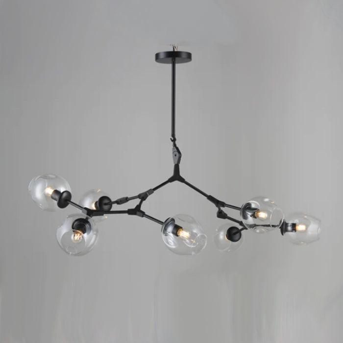 Extra Large Industrial Trendy Branch Multiple Glass Pendant Light for Living/Dining Room
