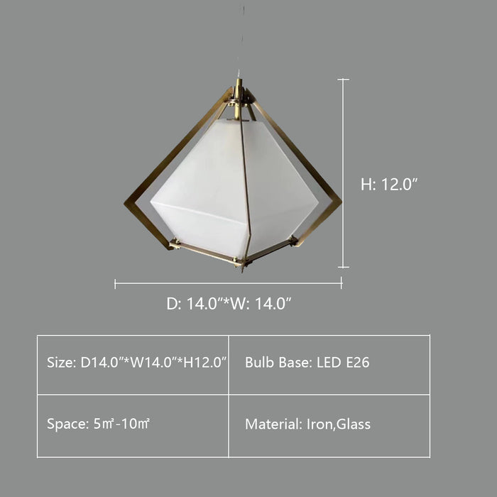 D14.0"*W14.0"*H12.0" FULCROM GLASS GEM PENDANT LIGHT，chandelier，chandeliers，diamond,glass.iron,brass,black,minimalist,creative,modern,nordic,Harlow Pendant, Large