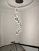 Extra Length 79'' to118'' Customization 6-81 Light Bulbs Spiral Meteor Staircase Black Chandelier Modern Style Ceiling Light Living Room Hotel Light Fixture