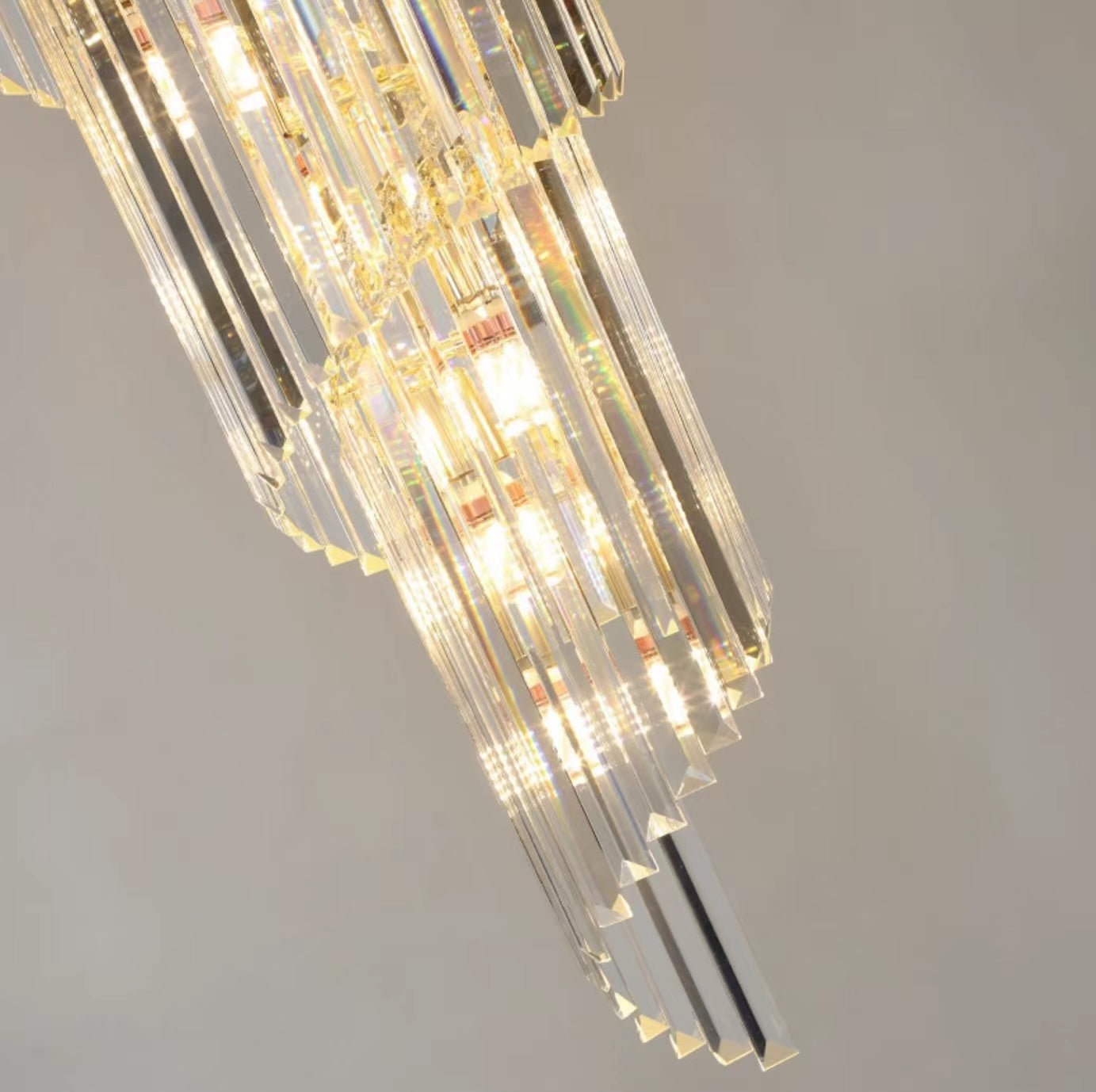 Lampadario a chiocciola di lusso extra large per ingresso, lampadario a soffitto in cristallo lungo per soggiorno e corridoio