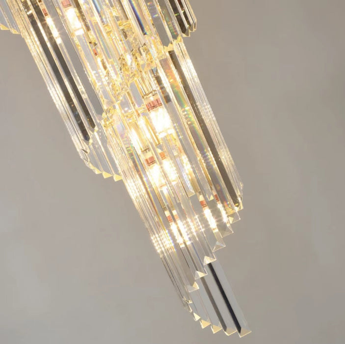 Luxury Extra Large Foyer Spiral Staircase Chandelier Long Crystal Ceiling Light Fixture For Living Room Hall Entrance