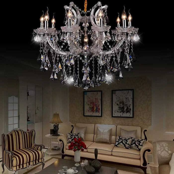 Luxury Atmospheric European Candle Crystal Chandelier Designer Creative for Hotel / Villa / Living Room