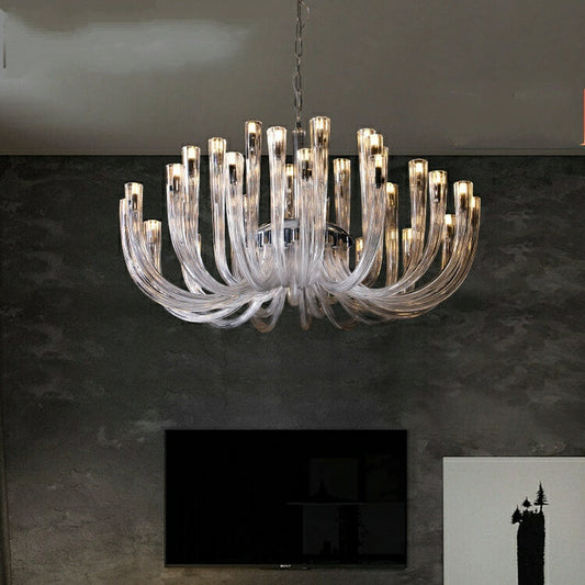 2022 Fashion 12/ 16/ 32 Lights Glass Chandelier Classic Candle Style Ceiling Light Fixture For Living/ Dining Room Decoration