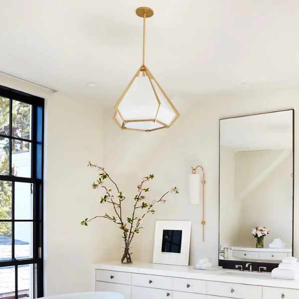 Modern Creative Diamond Shaped Glass Chandelier for Living / Dining Room / Bathroom