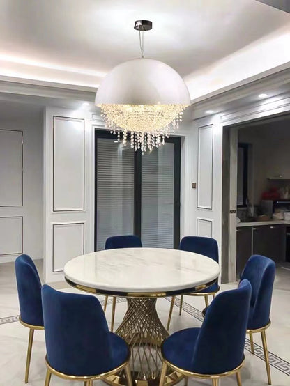 Designer Model Modern Art Half Dome Crystal Pendant Chandelier for Dining/Living Room