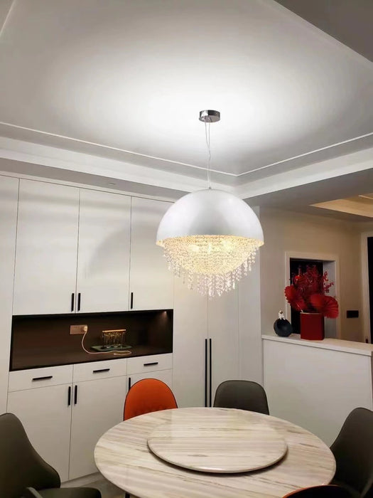 Designer Model Modern Art Half Dome Crystal Pendant Chandelier for Dining/Living Room