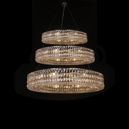 Extra Large Luxury Multi-Layer Rings Crystal Pendnat Chandelier for Living Room/Foyer