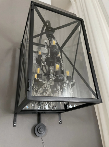 Outdoor Rectangle Large Rococo Classical Crystal Wall Light for Stairs/Living Room/Entryway