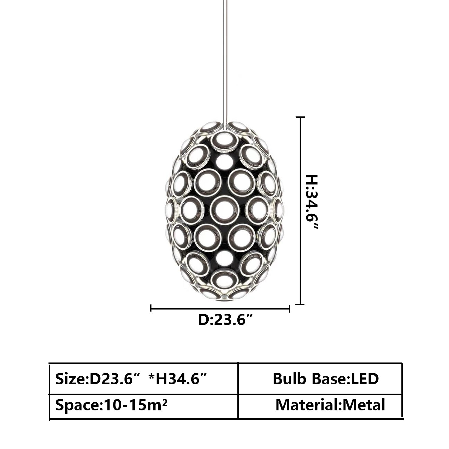 D23.6"*H34.6" chandelier,chandeliers,pendant,oval,eyes,metal,aluminium,round,avant,art,creative,ceiling,led,dining room,living room,foyer,entrys,hallway,coffee shop