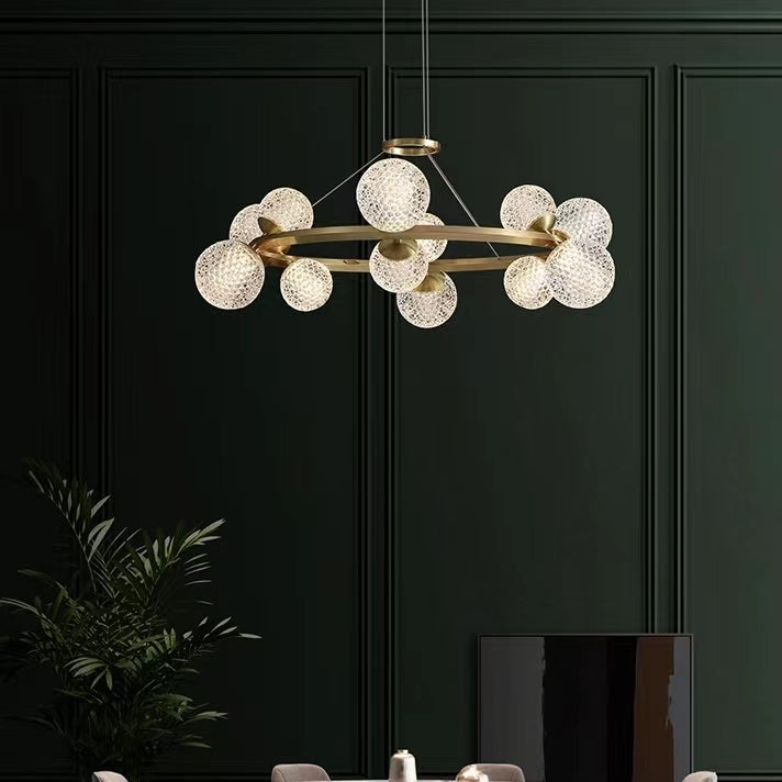 Modern Crystal Chandelier| Molecular Ceiling Fixtures Light|Crystal Brass Finish Chandelier