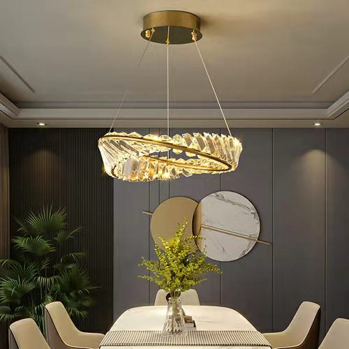 Ring Crystal Chandelier Luxury Living/ Dining Room Ceiling Lamp Bedroom Light