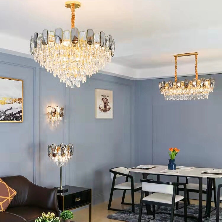 Modern Crystal Chandelier for Living/ Dining Room Luxury Bedroom Floor/ Table Lamp Whole Set