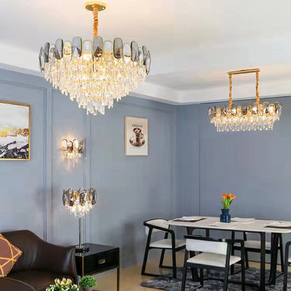 Modern Crystal Chandelier for Living/ Dining Room Luxury Bedroom Floor/ Table Lamp Whole Set